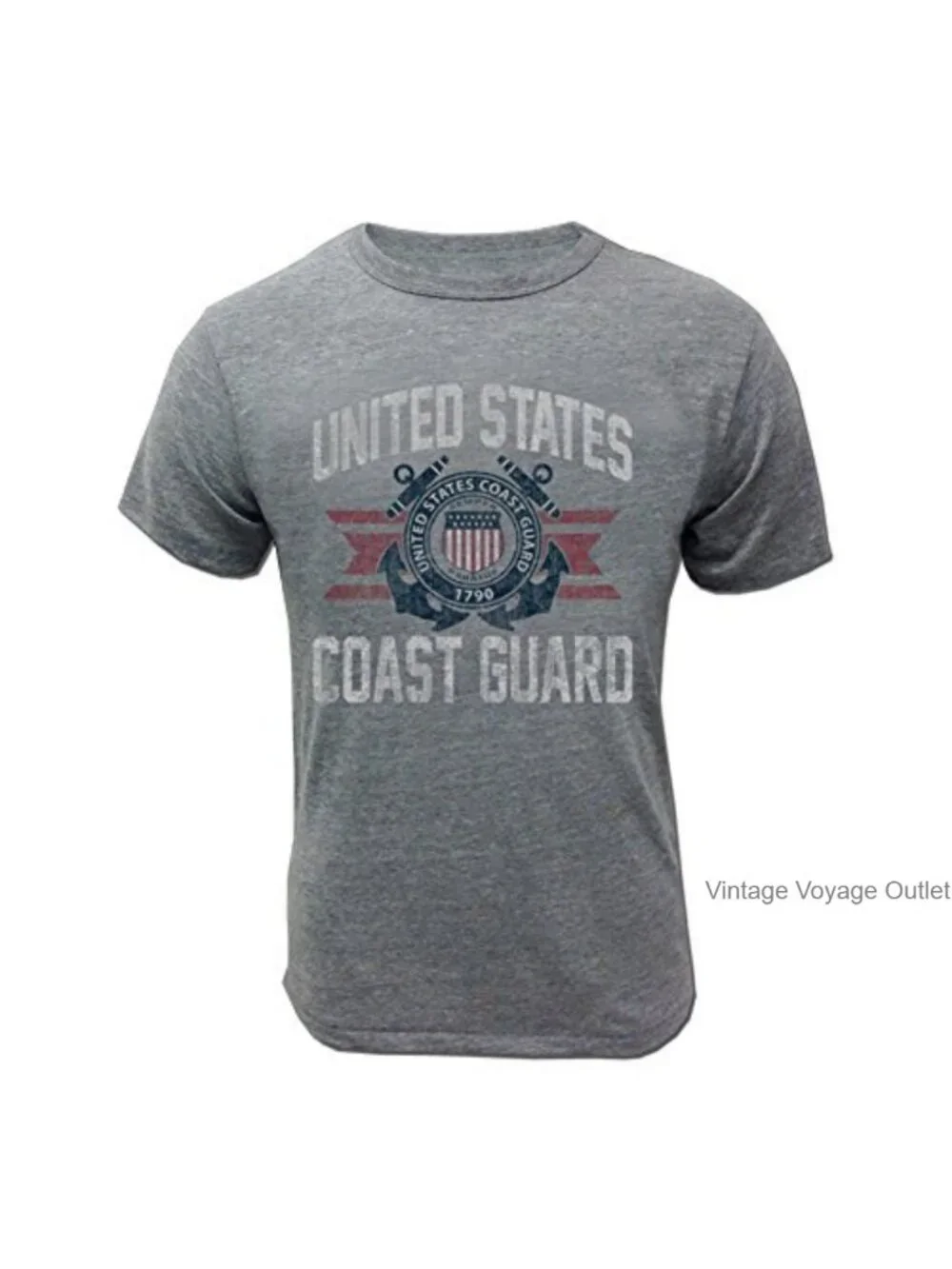Men's Coast Guard Vintage Graphic T-Shirt - 70% Cotton/30% Polyester Crew Neck